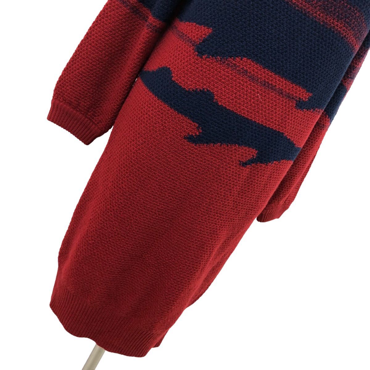 S183 TSUMORI CHISATO Tsumori Chisato knitted One-piece One-piece long sleeve One-piece knitted wool 100% lady's 2 navy navy blue red red 