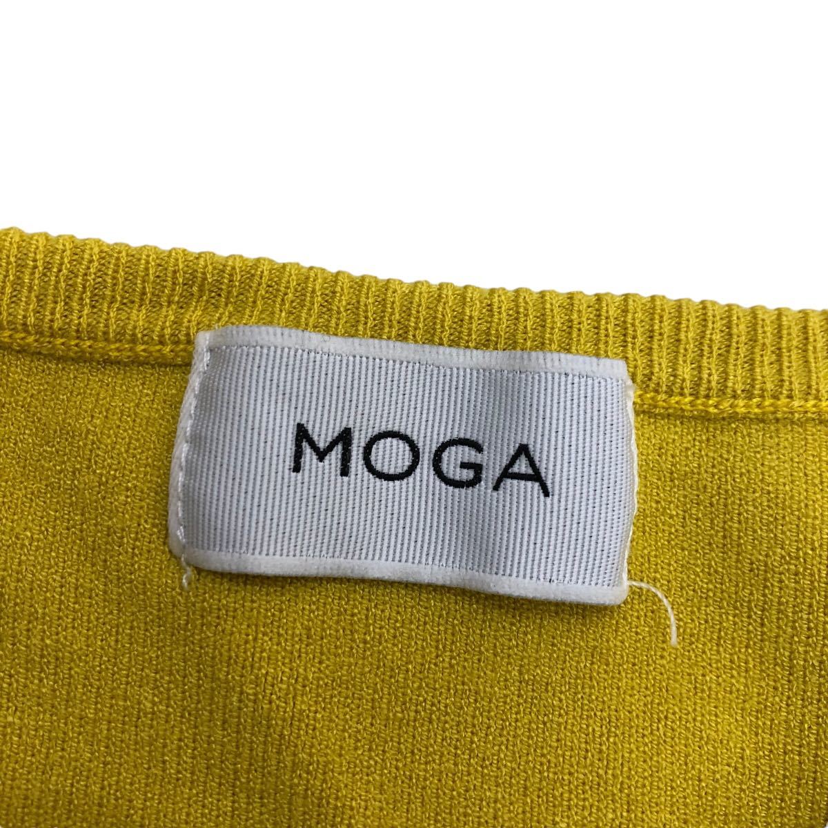 S184 MOGA モガ トップス ニットトップス ニットソー セーター 七分袖 デザイン ベルスリーブ レディース 2 イエロー 黄色の画像4