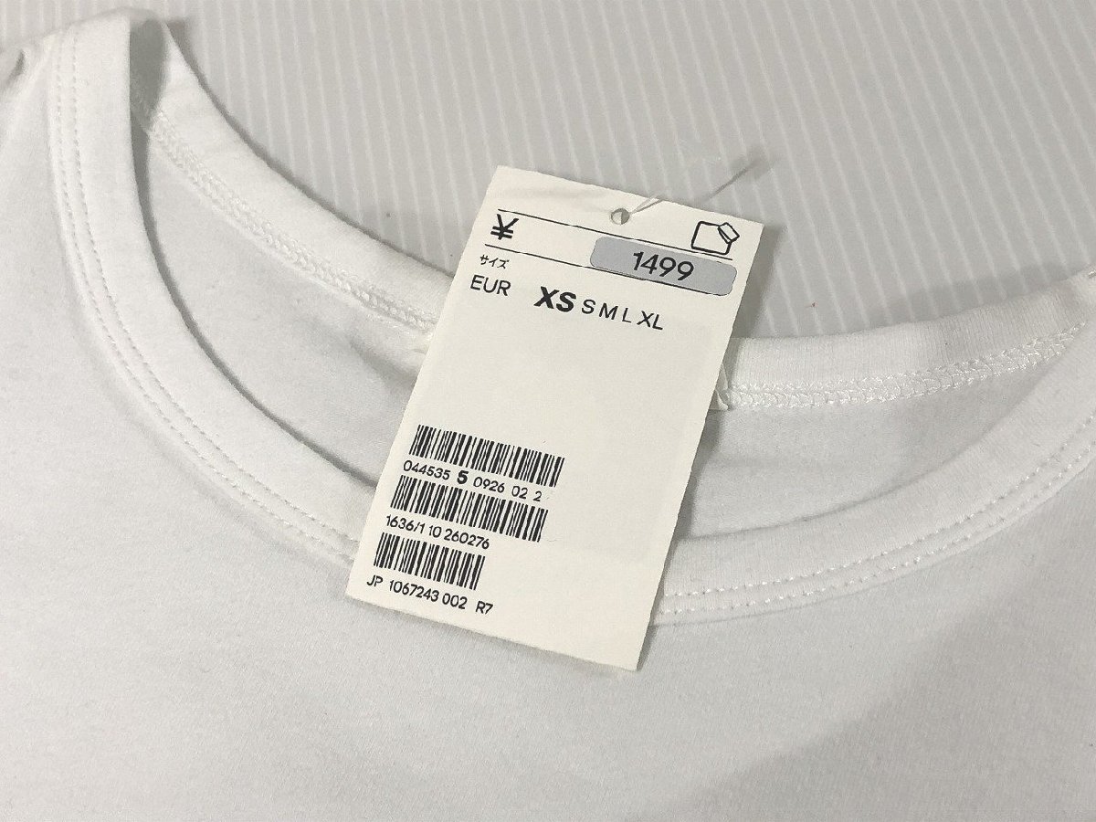 エイチアンドエム H&M カットソー レディース その他袖 XS ホワイト 白 新品 未使用 送料185円 ストレッチの画像3