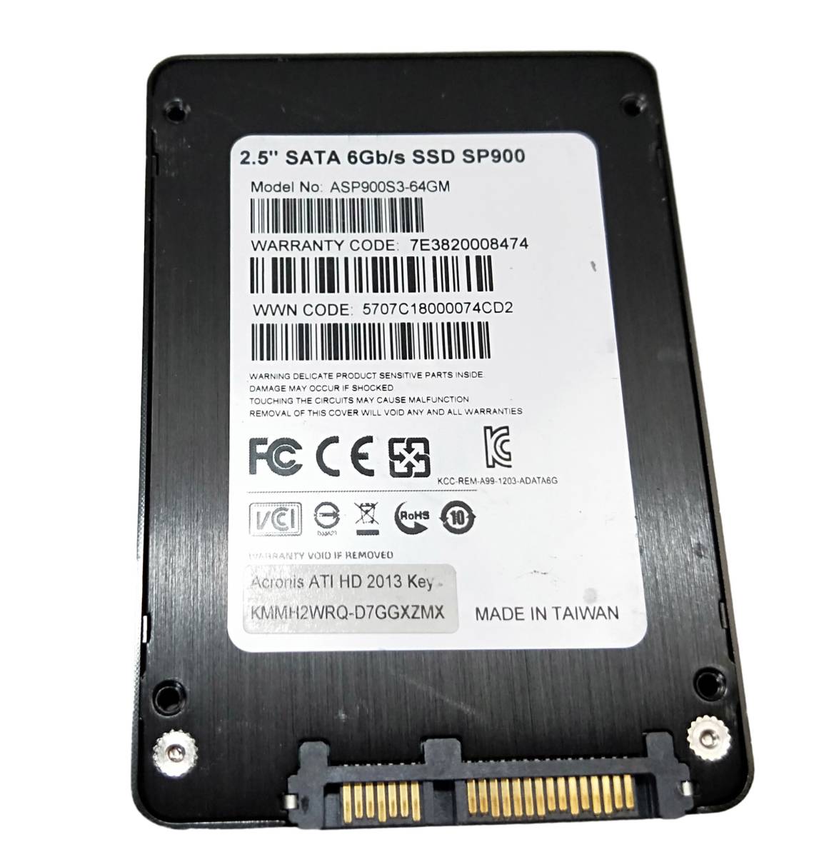 【中古パーツ】2.5 SATA SSD 1台　正常 ADATA SP900 64GB ■SSD02441_画像2