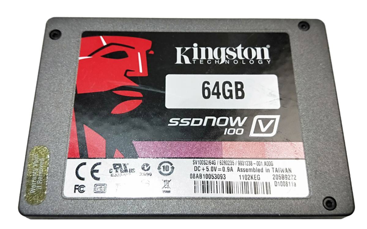 【中古パーツ】2.5 SATA SSD 1台 正常 KINGSTON SV100S264G 64GB ■SSD02444の画像1