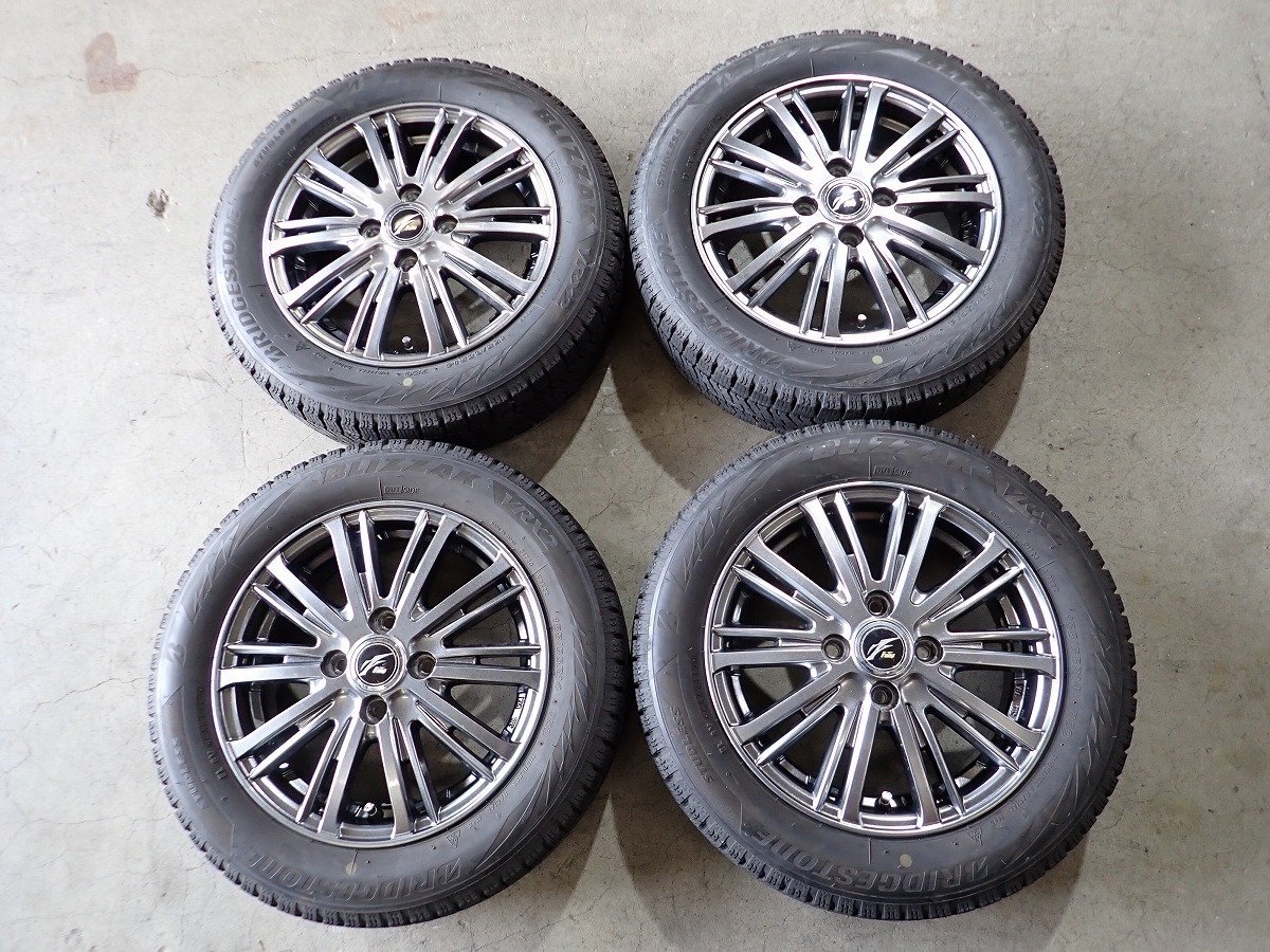 YS6101【送料無料155/65R14】N-BOX タント デリカミニ スペーシア等に 中古スタッドレス ▼14×4.5J 100/4H ET45▼≪即決≫_画像1