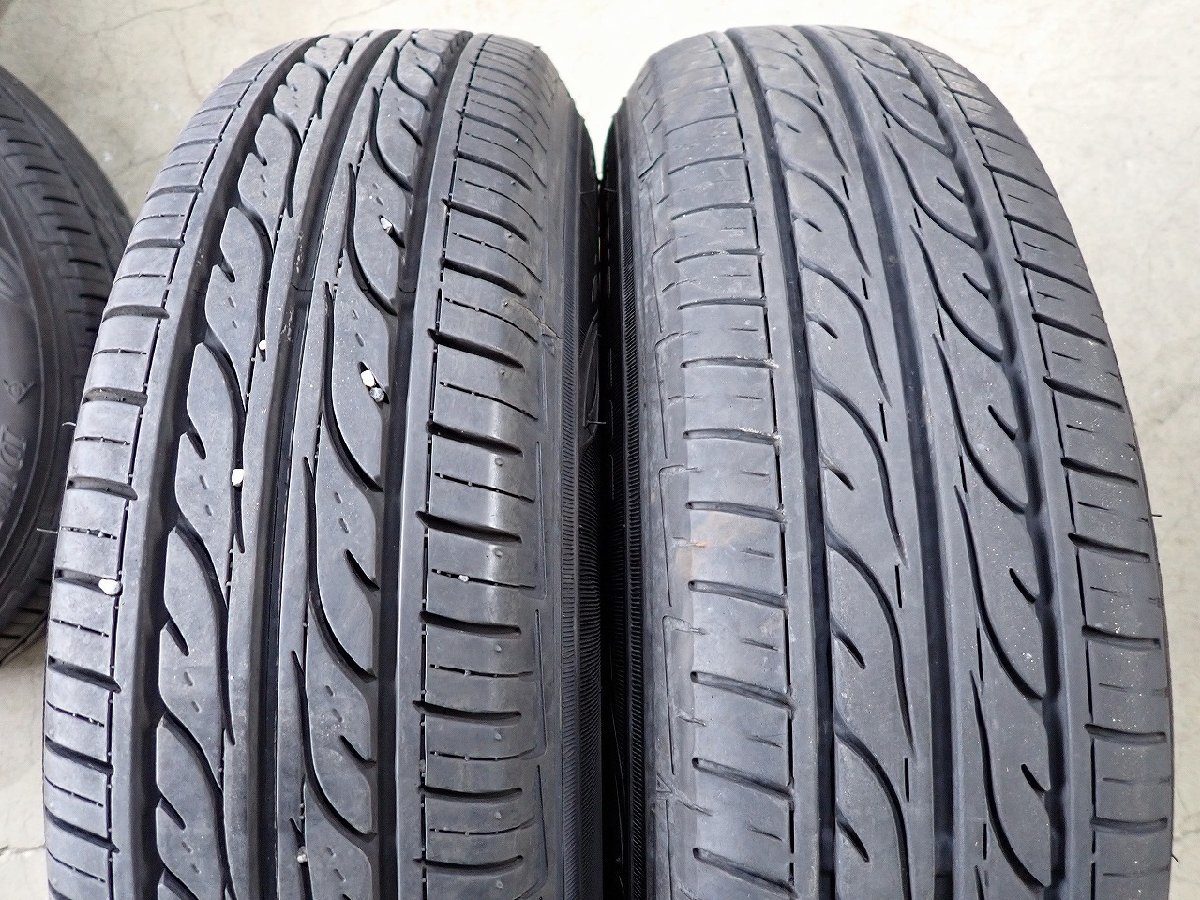 YS6512【送料無料155/80R13】パッソ ヴィッツなどに 2021年製 ダンロップ 中古夏タイヤスチールセット ■13×4.5J 100/4H ET約35■の画像3