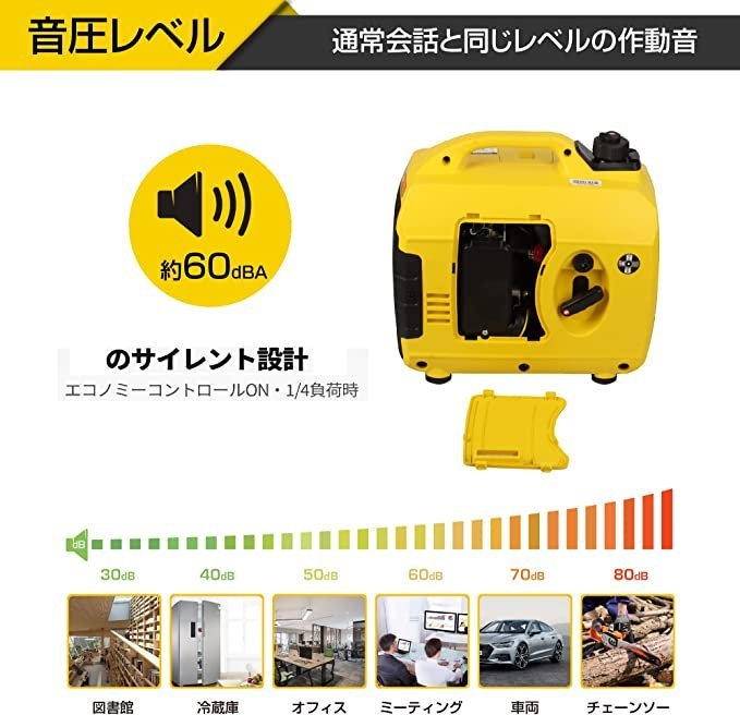 【未使用】ユカトジャパン(YUKATO) インバーター発電機 BS10i｜定格出力1.0kVA 50Hz/60Hz【/D20179900015603D/】_画像6