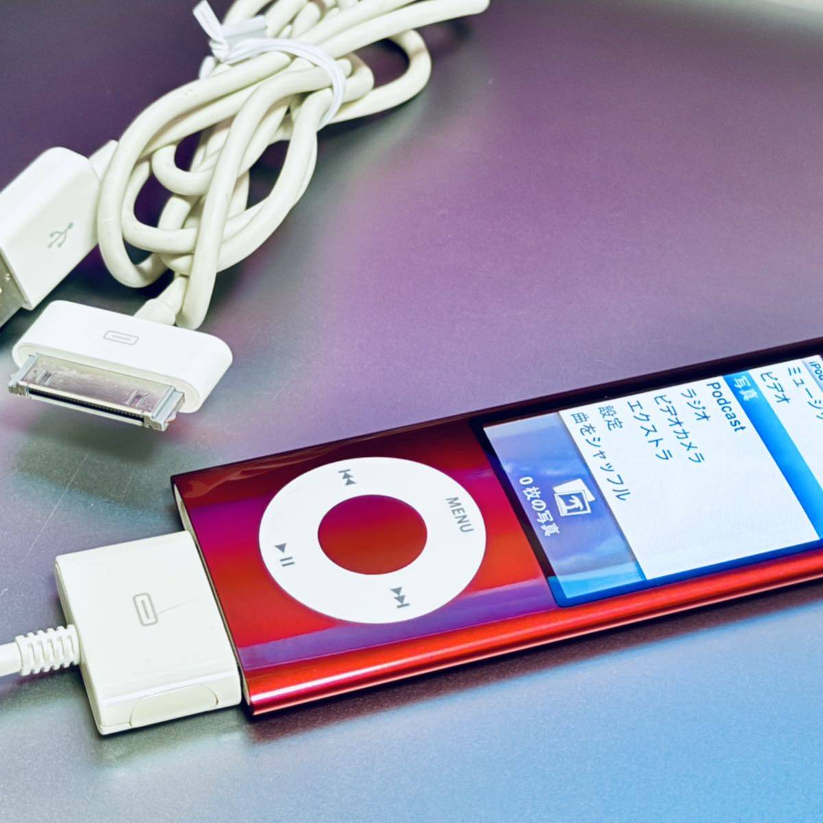 【筐体美品】iPod nano 5 16GB 第5世代 A1320 レッド product redアップル 音楽プレーヤー バッテリー不良_画像1