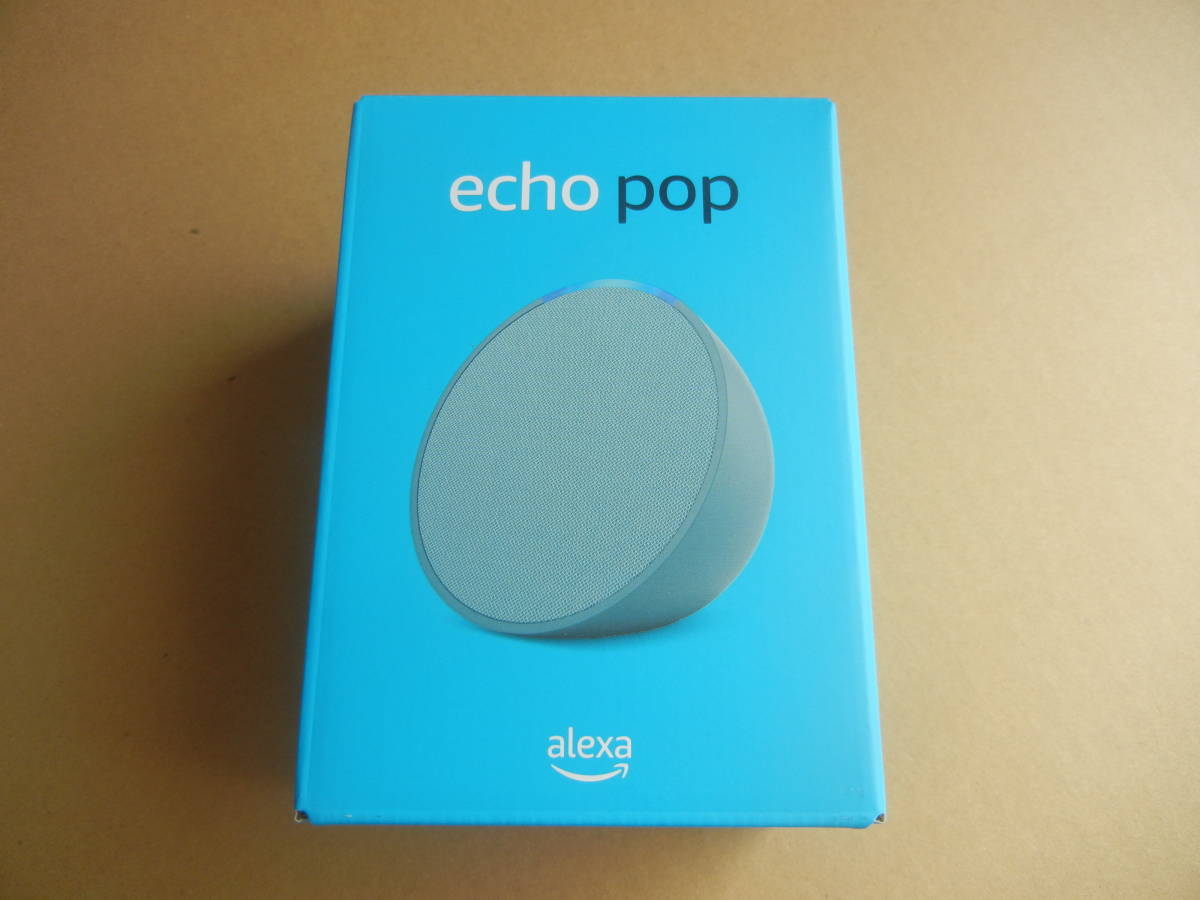 即決 送料無料★★ Echo Pop (エコーポップ) ティールグリーン コンパクトスマートスピーカー with Alexa ★★ 新品未開封 _画像1