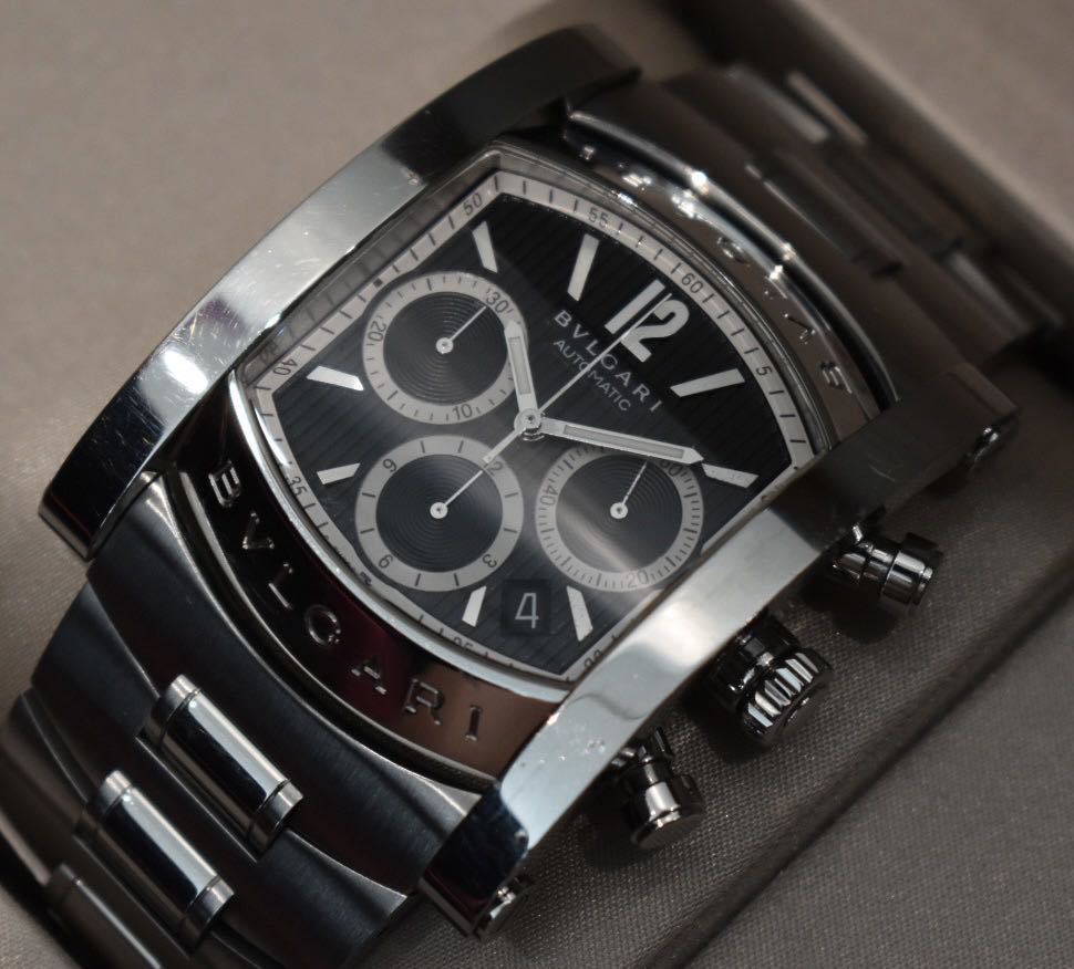 国内正規 ブルガリ アショーマ クロノグラフ AA48SCH 自動巻 メンズ腕時計 バックル新品交換済