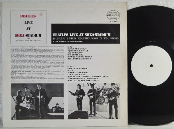 ★★ビートルズ【BEATLES LIVE AT SHEA-STADIUM 1964】LP盤★★日本製OFFSHORE 機械刻印OG潰しマト_画像2