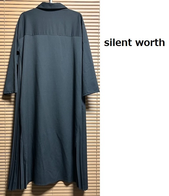 美品おすすめ！！★silent worth★シンプルなワンピース/サイドプリーツの黒ワンピース/Aライン/体型カバー♪/冠婚葬祭の画像2