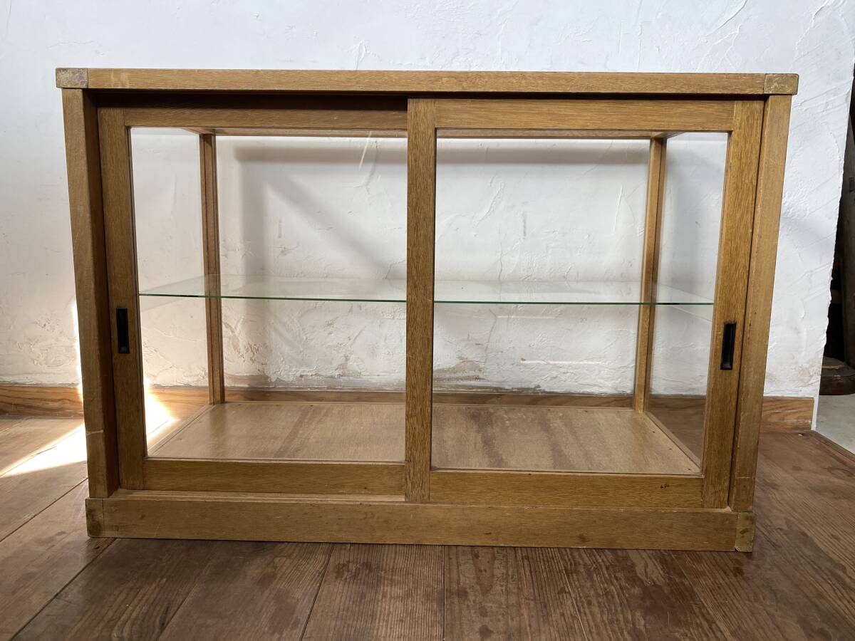  old tree frame. glass case antique showcase display shelf display case Showa Retro store furniture pickup limitation!!