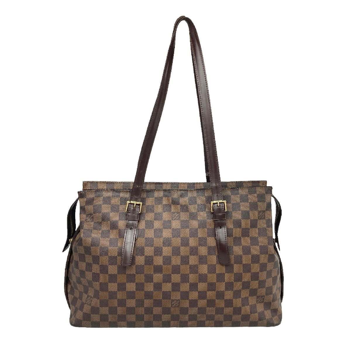 【1円～】ルイヴィトン LOUIS VUITTON バッグ ハンドバッグ トートバッグ ダミエ チェルシー セミショルダー N51119 ブラウン 中古_画像1