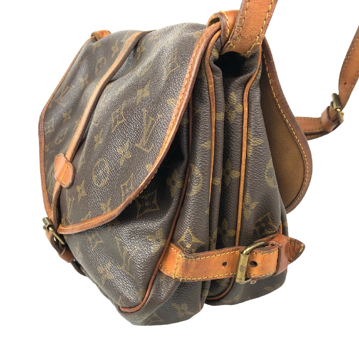 【1円～】ルイヴィトン LOUIS VUITTON バッグ ショルダーバッグ ソミュール30 モノグラム M42256 AR0960 ブラウン レザー 中古_画像3