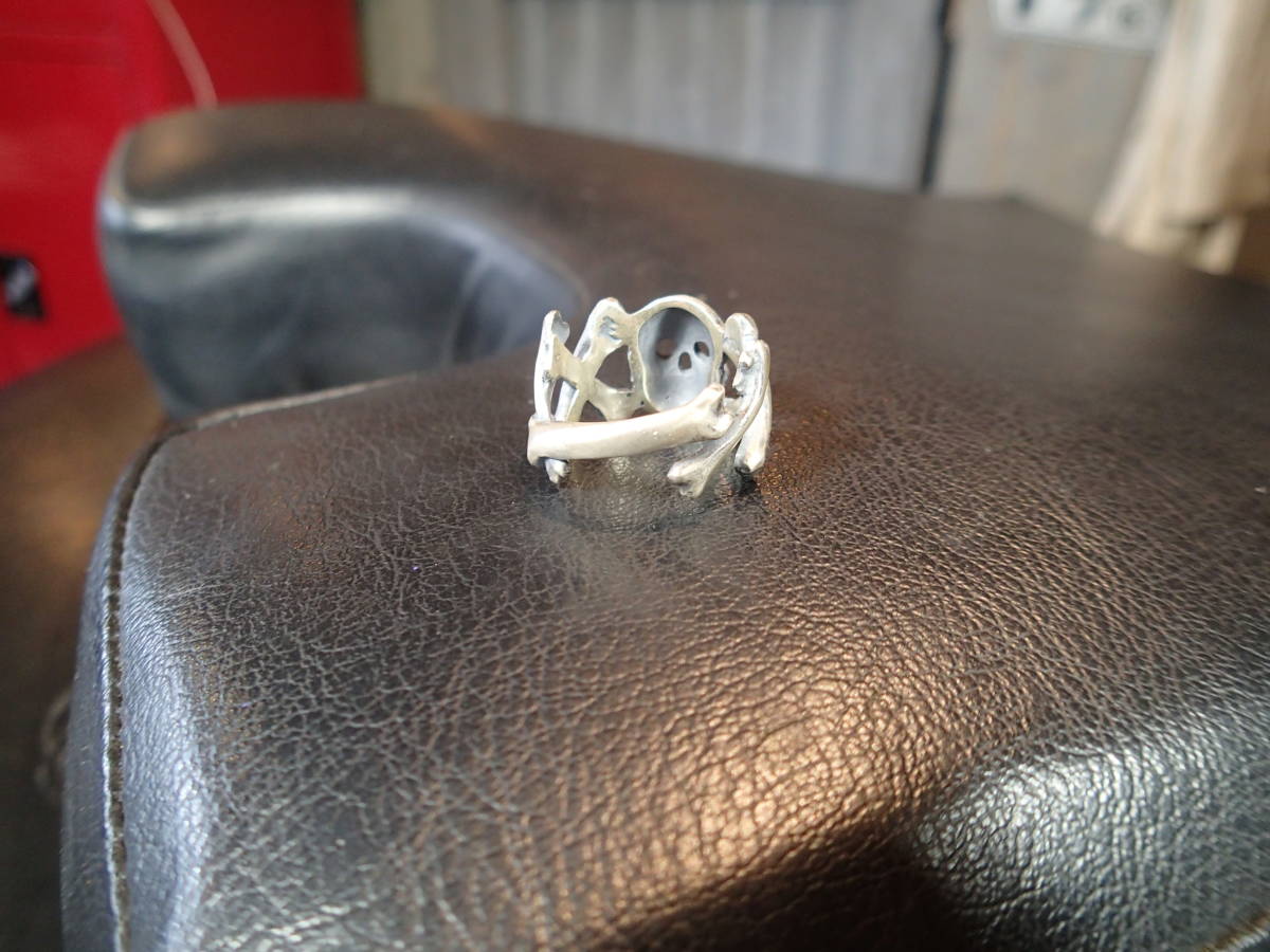 VISE REDTAIL vise va chair red tail Skull ring 23 number silver Vintage replica Biker chopper Harley 