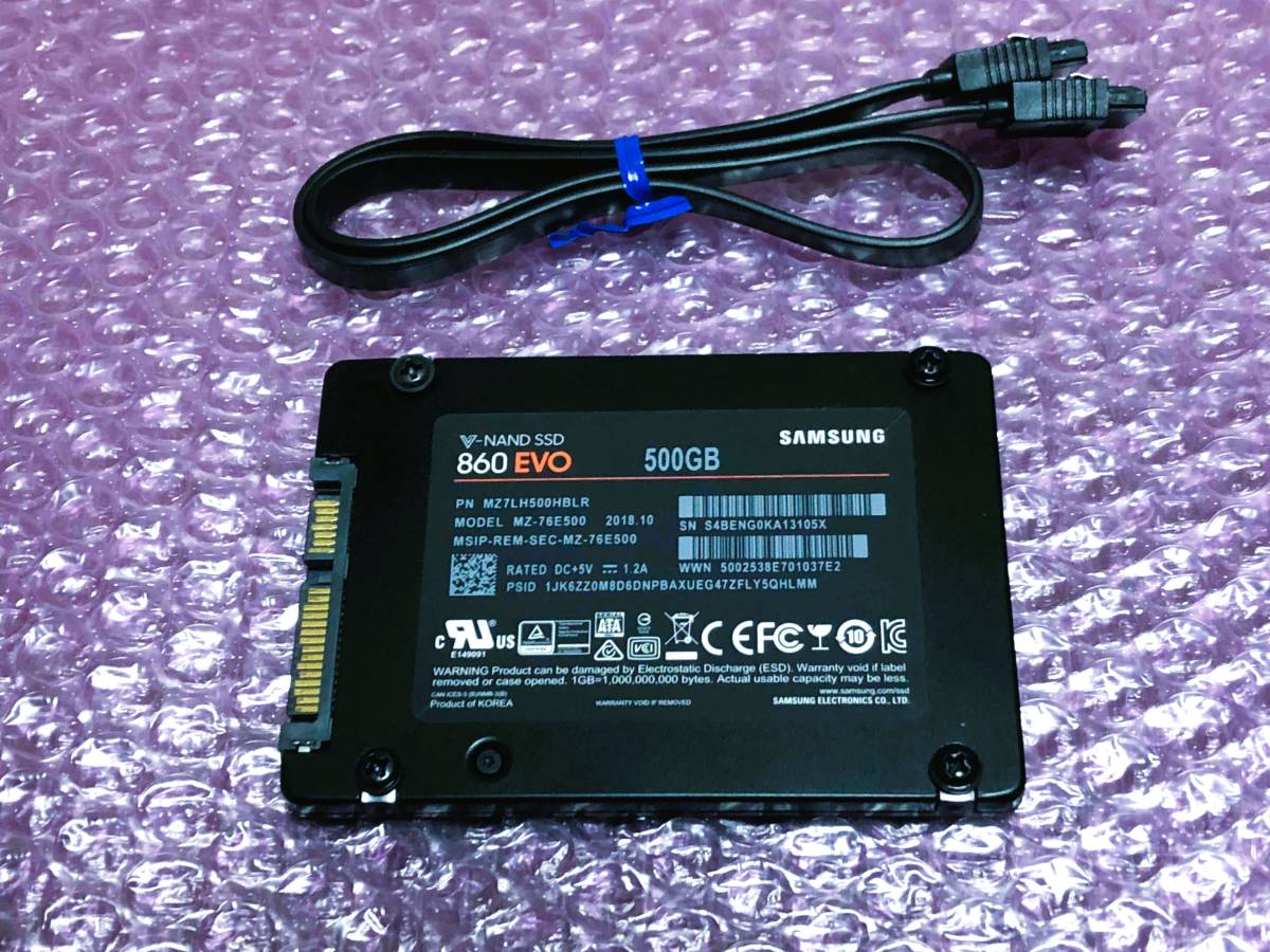 SAMSUNG 2.5インチ SSD V-NAND 860 EVO 500GB 中古品 MZ-76E500_画像2