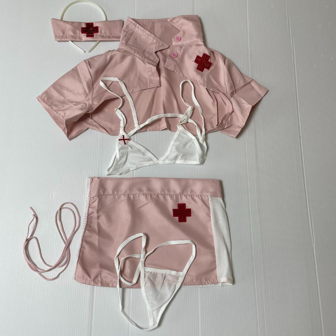 ナース 看護師 桃 ピンク コスプレ セクシーランジェリー ミニスカート ショート丈 ルームウェア ナイトウェア コスチューム 衣装 2428の画像5