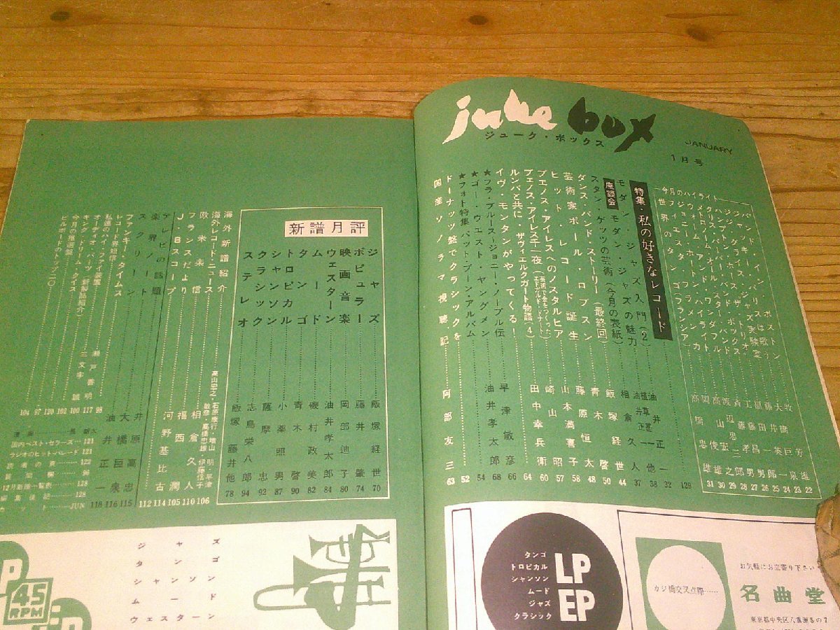 juke box ジューク・ボックス；1960年1月号；特集 私の好きなレコード：表紙：スタン・ゲッツの画像5