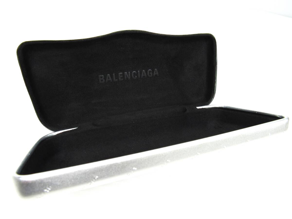 BALENCIAGA バレンシアガ メガネ フレーム BA02480 003 57□15 145 L ブラック クリア レンズ シルバー ケース付き 伊達メガネ USED品の画像10