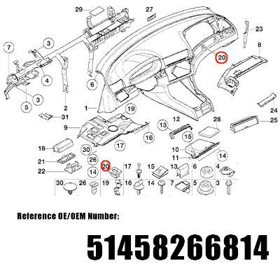 20ピースセット赤【送料無料】新品未使用☆BMWダッシュボードトリムインサートクリップ5145 8266 814互換品☆E46E90E91E92E93E65E66E67X3X5_画像2