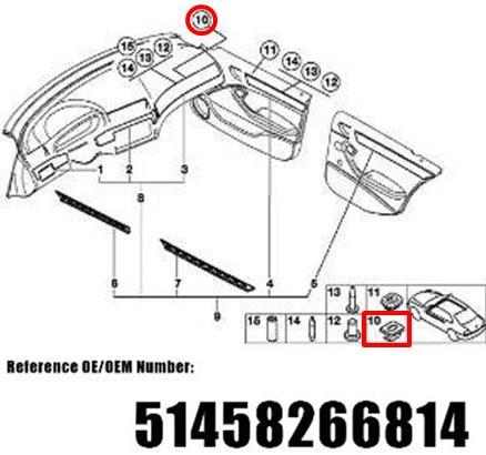 20ピースセット赤【送料無料】新品未使用☆BMWダッシュボードトリムインサートクリップ5145 8266 814互換品☆E46E90E91E92E93E65E66E67X3X5_画像3