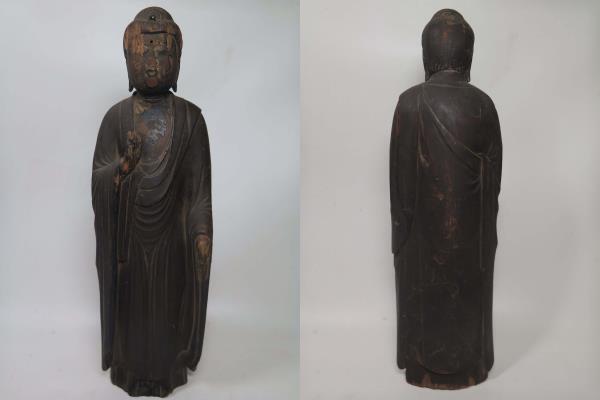 「津軽の旧家」仏教美術 江戸時代 木彫 仏像 厨子入 格安！仏像 密教_画像2