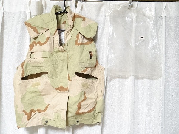 新品 90年代 ビンテージ COVER PASGT VEST ベストカバー デザートカモ 迷彩 ミリタリー ノンリップ 戦闘服 米軍実物 S/M レトロ 当時物_画像1