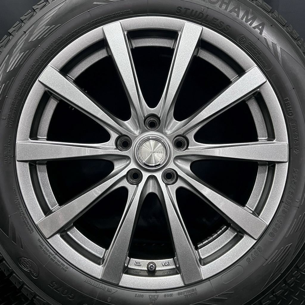 深溝美品★ヨコハマ iceGUARD SUV G075 225/60R18&社外ホイール 4本 №T240221-S3 X-TRAIL CX-5 アウトバック等/18インチスタッドレス114.3_画像5