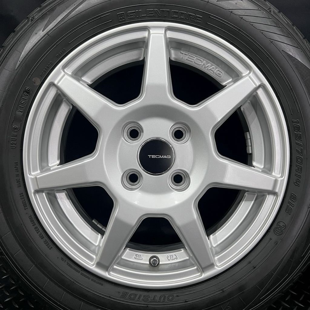 深溝美品★DUNLOP ルマン5 165/70R14&VW車用アルミ 4本 №SB240222-S1 up!に/5J +35 4H 100 検14インチ純正ホイールセット*ワーゲン*アップ_画像7