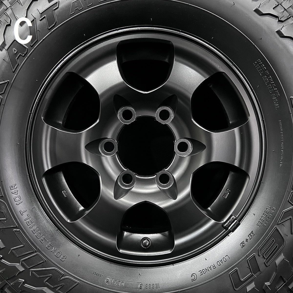 21年製8.5～9分山★30×9.50R15LT WILDPEAK A/T3W&デリカ スペースギア純正アルミ 4本 №240226-S2 検:リフトアップ*6H 139.7*三菱ホイール_画像7