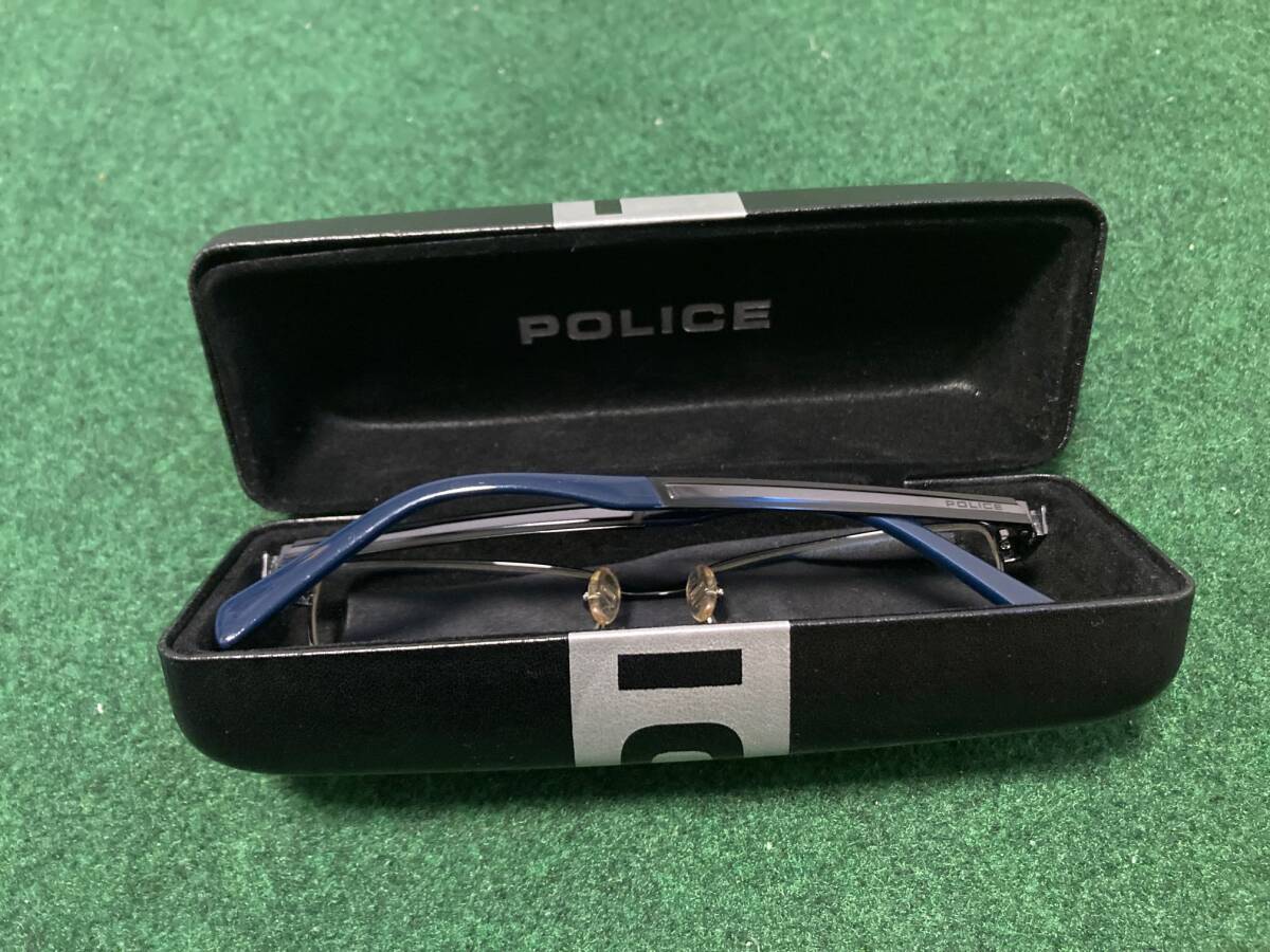  Police POLICE no lenses fashionable eyeglasses VPL311J USED beautiful goods 