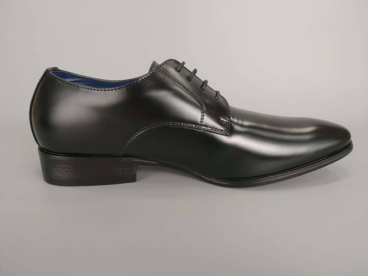 数量限定　ビジネスシューズ　紳士靴　プレーントゥ『ZN8212-BLK-255』25.5cm　＠ZINO（アットジーノ）幅広3E　撥水防水加工_画像2