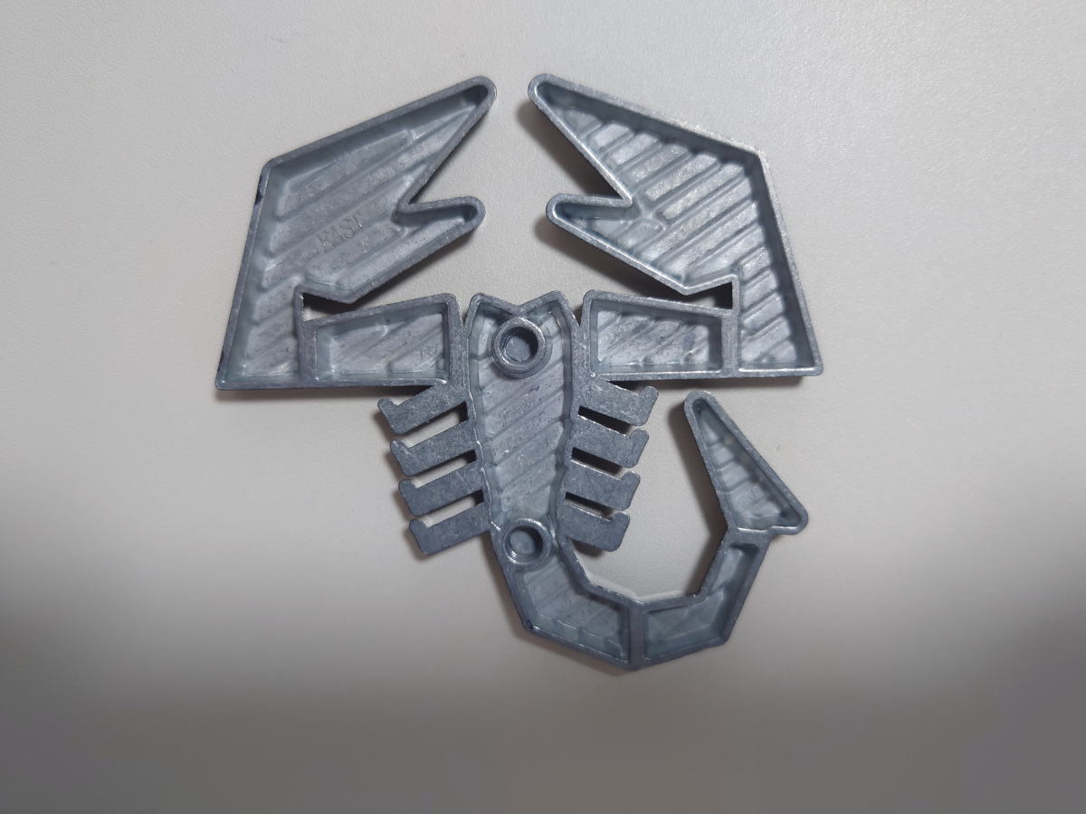  Fiat abarth ABARTH 3D Scorpion diffuser grill metal badge accessory attaching black . body color :toli colore 