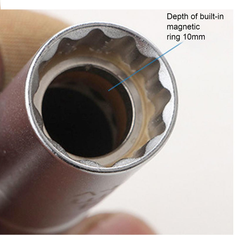 プラグレンチ 14mm 磁器 ソケット ユニバーサル スパークプラグレンチ スパークプラグソケット ジョイント 12角 3/8 クロムバナジウム_画像5