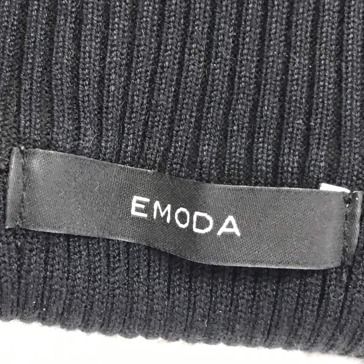 EMODA　エモダ　ハーフジップニットワンピース　Fサイズ　 ブラック　体のラインを拾いすぎないシルエット　着心地良い　S5.5-61　USED_画像7