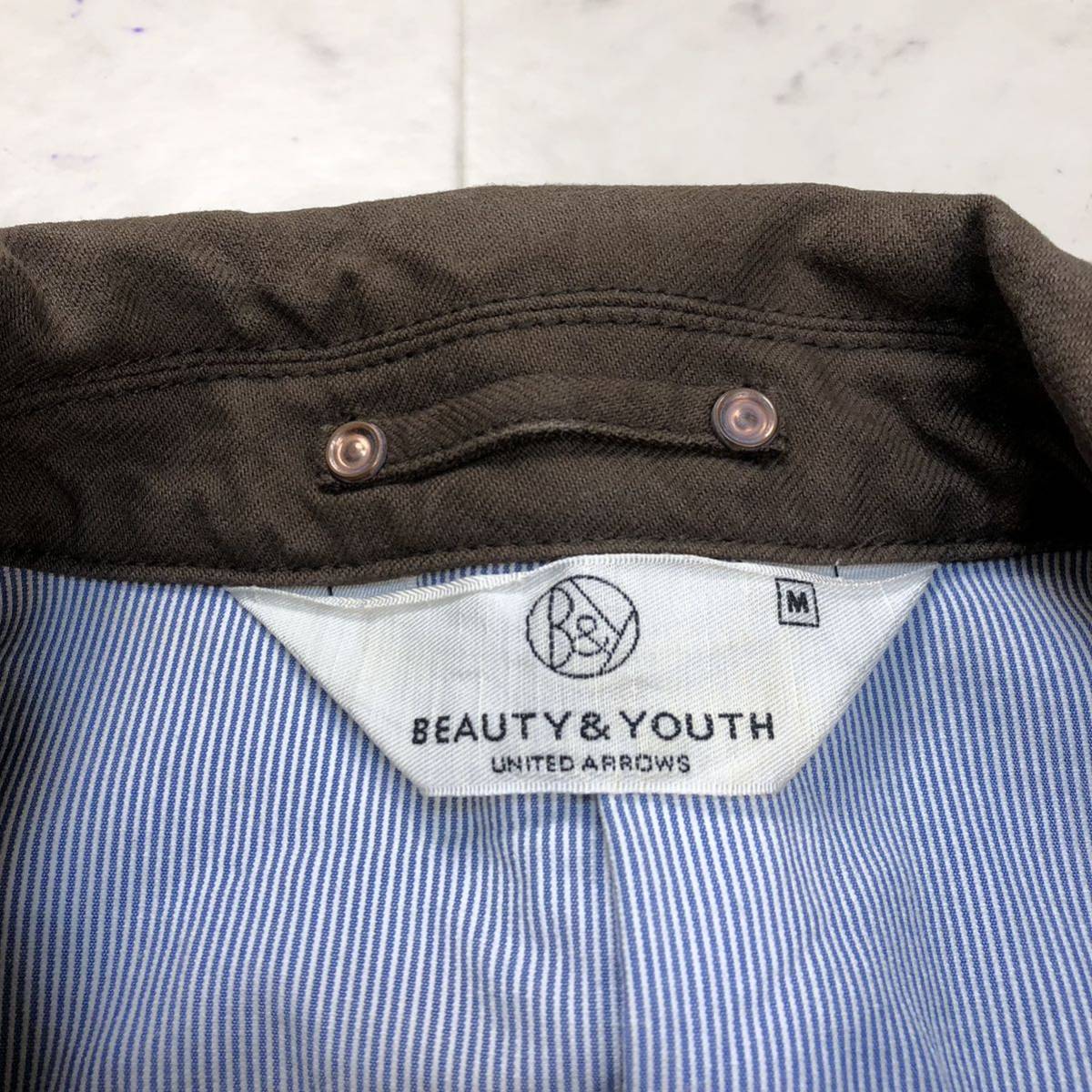 【人気】BEAUTY&YOUTH ユナイテッドアローズ カバーオール ワークジャケット 男性用 メンズ Mサイズ 古着 アメカジ N-97_画像5