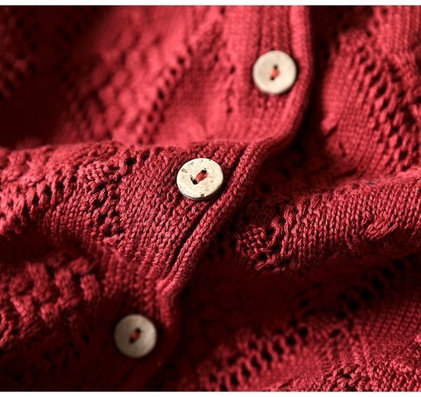 zyカーディガン 羽織物 ニット セーター チュニック フリーサイズ 綿100％ 通勤着 普段着 オフピンク_画像6