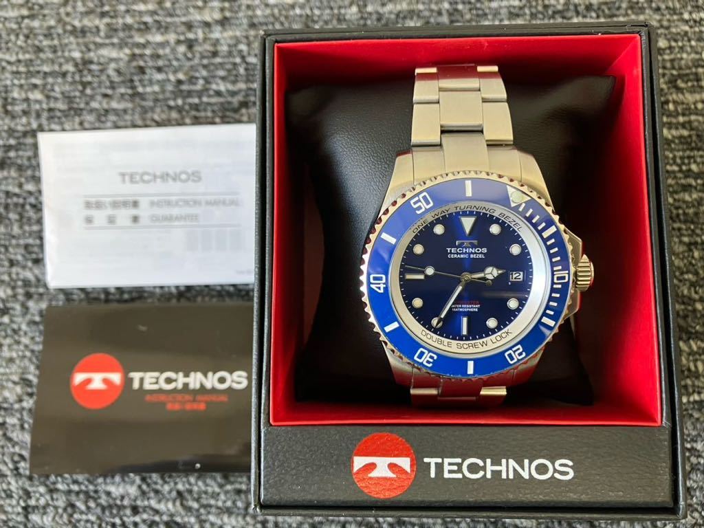  Tecnos TECHNOS наручные часы T9B59 коробка с гарантией . прекрасный товар 