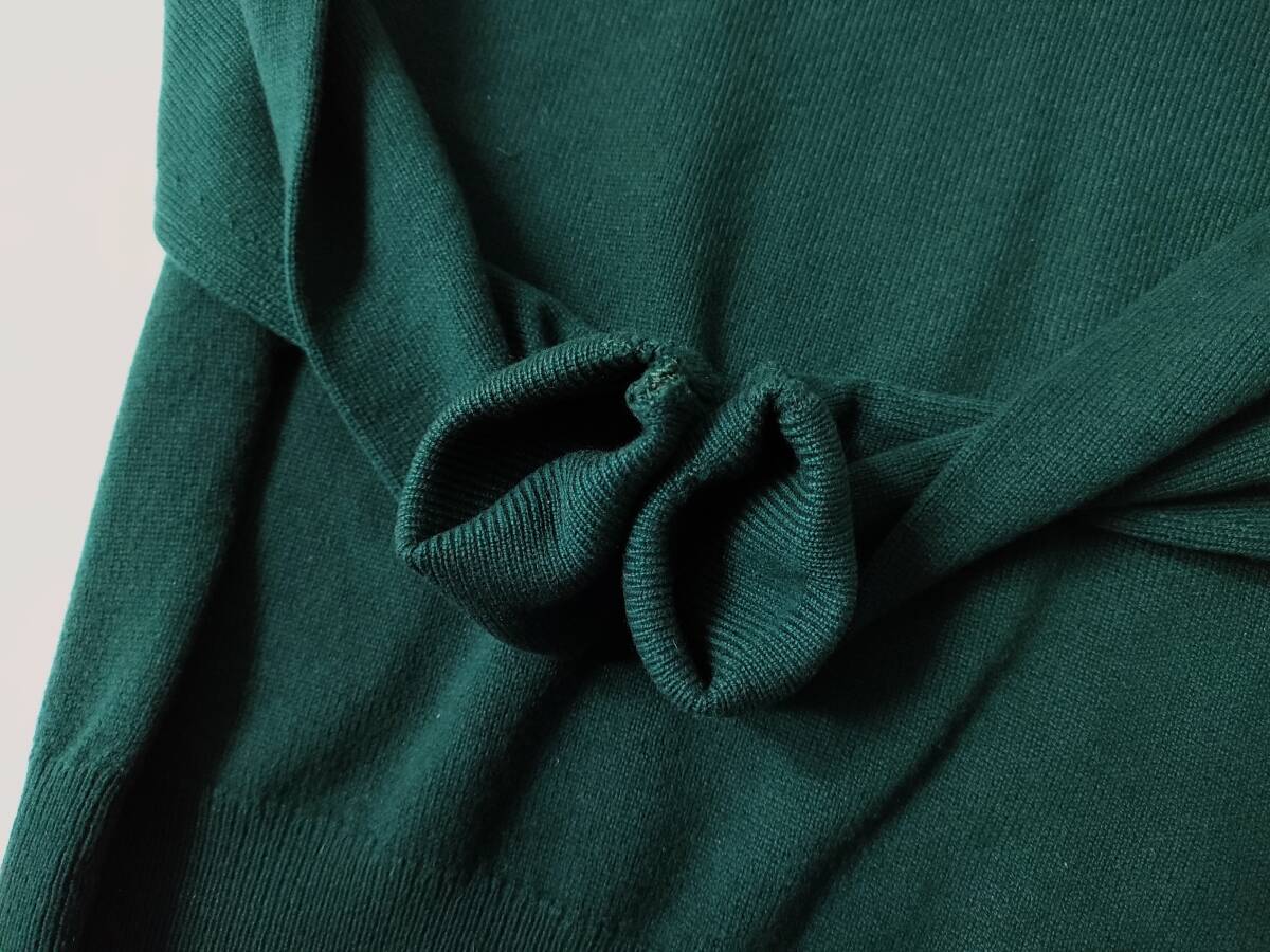 70s80s старый бирка редкий Ballantyne кашемир 100% Scotland производства Hermes OEM V шея вязаный свитер мужской зеленый * UK40 Euro Vintage