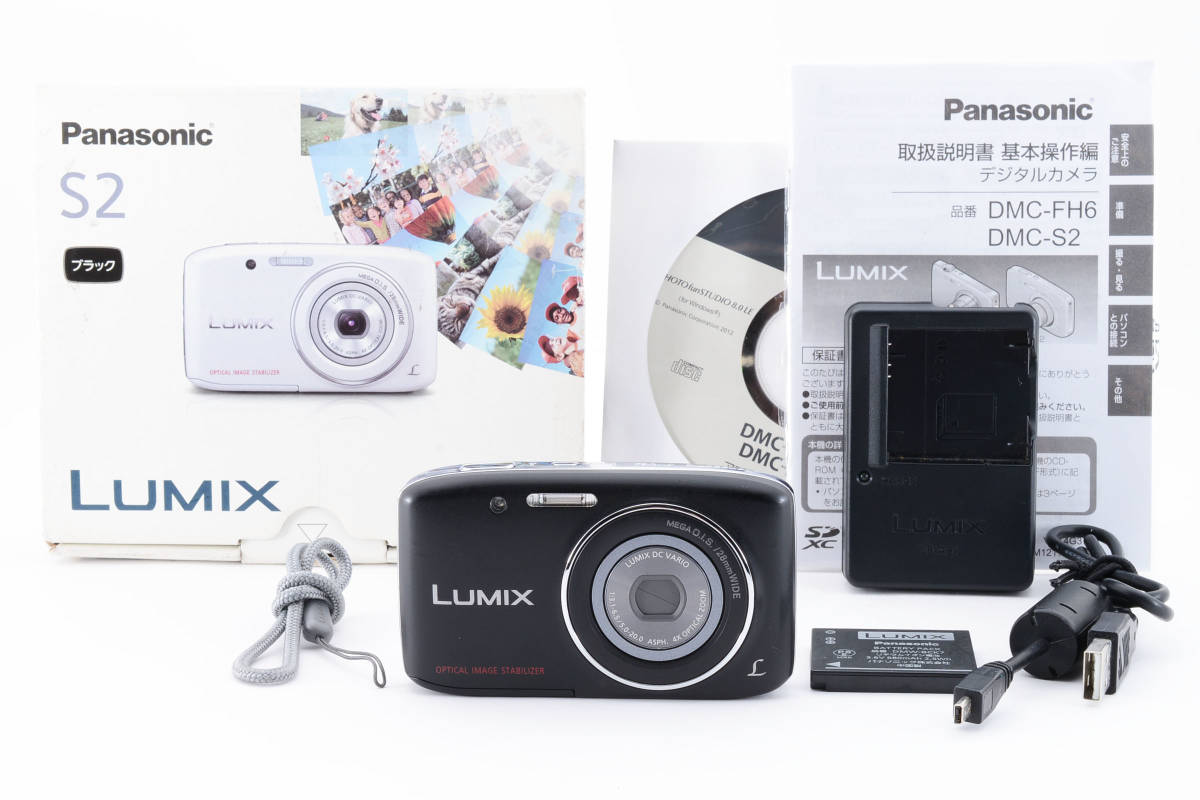 ★動作OK★ Panasonic LUMIX DMC-S2 ブラック コンパクトデジタルカメラ パナソニック ルミックス #0162の画像1