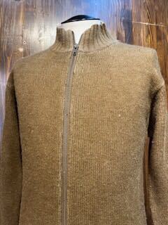 L122 мужской вязаный TimberLand Timberland Brown чай свитер жакет блузон Zip выше маленький размер / XS (8)