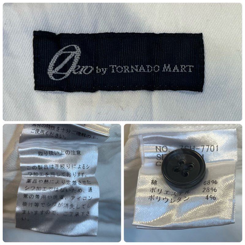 L109 メンズ シャツ Zero by TORNADO MART トルネードマート 七分袖 五分袖 ホワイト 白 シワ 加工 / M 全国一律送料520円_画像2