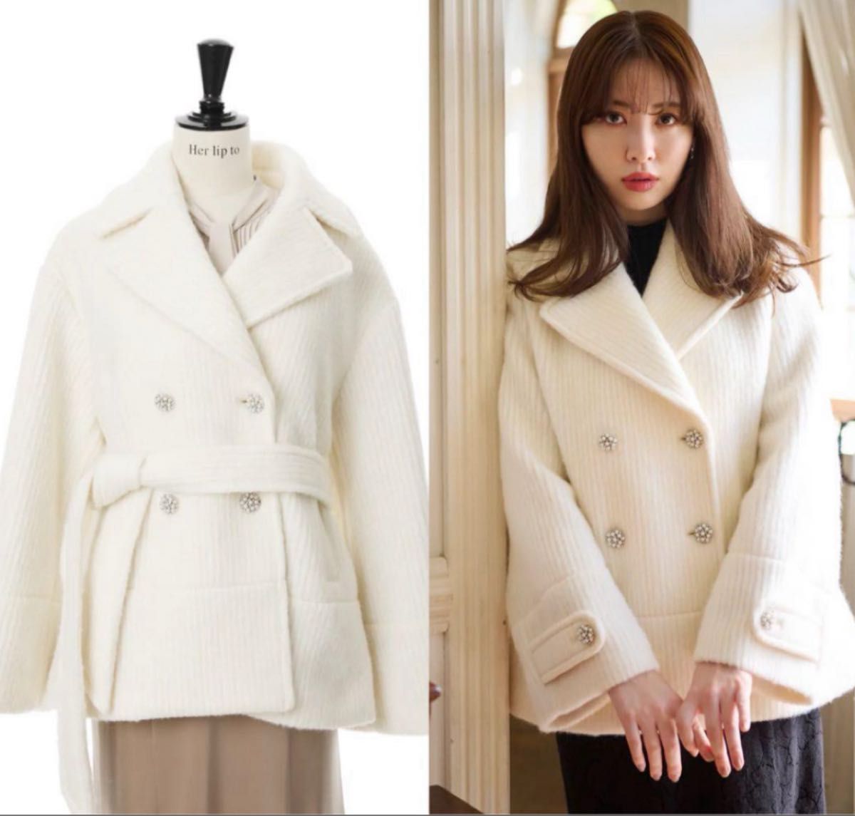 売れ筋 Coat lip Odette Wool-Blend Coat Her Yahoo!フリマ（旧