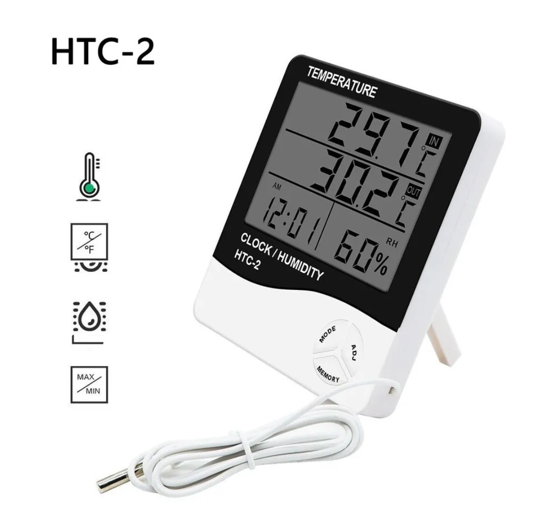 温度計・湿度計・室内/室外2箇所測定　時計_画像1