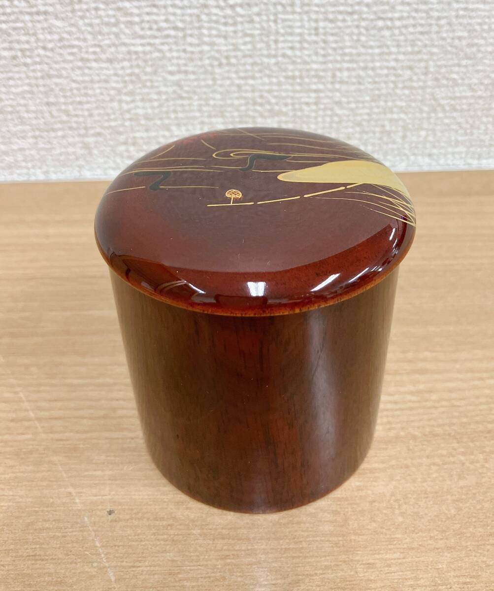 【金林寺 撫子に鵜飼 蒔絵 直彦 作 茶道具 棗】なつめ/金彩/共箱入り/工芸品/P62-141_画像2