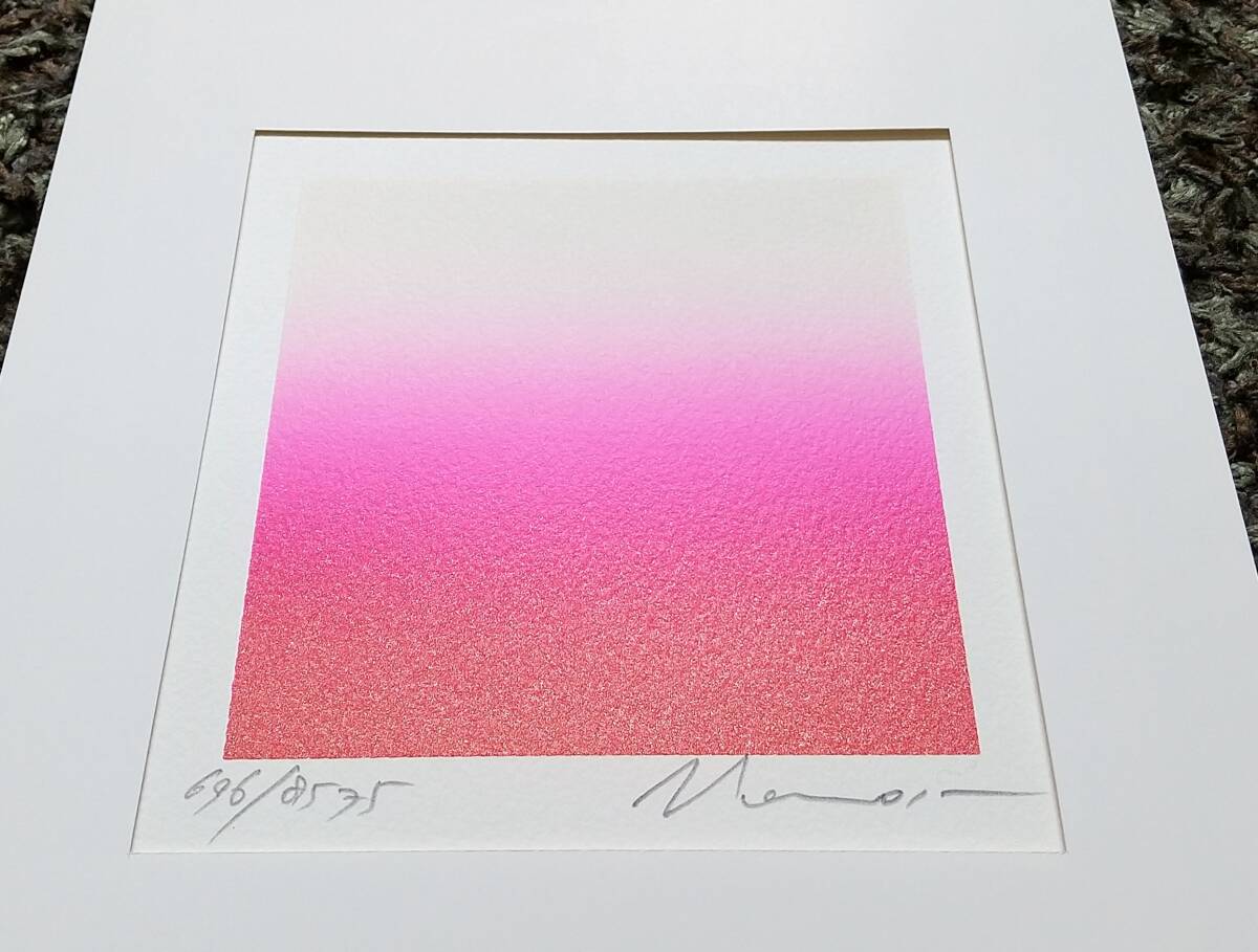 百瀬寿 『 Square-Horizontal Magenta 』 シルクスクリーン 1986年  直筆サイン入 額装 【真作保証】 版画藝術第54号添付版画 百瀬 寿の画像10