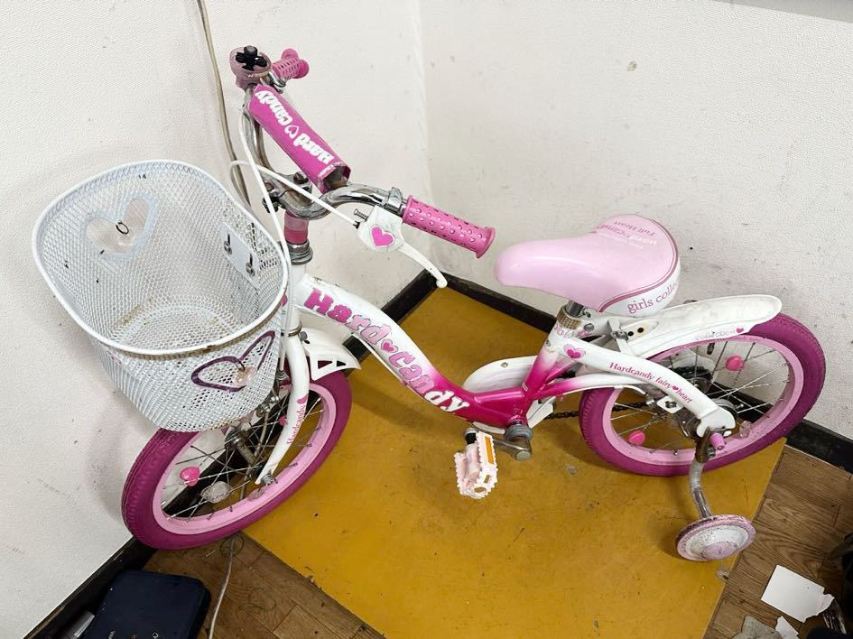 HARD CANDY(ハードキャンディキッズ） ピンク 16インチ　子供用自転車（補助輪あり）_画像1