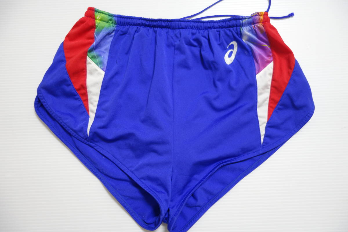 977■アシックス×ゴールドタイガー BEZA 男子陸上インナーパンツ一体型ショートパンツ/O（84） 【送料300円】_画像1