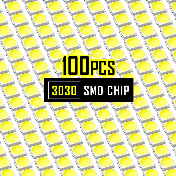 LEDチップ SMD 3030 ブルー 青発光 100個 打ち替え 打ち換え DIY 自作 エアコンパネル メーターパネル スイッチ_画像1