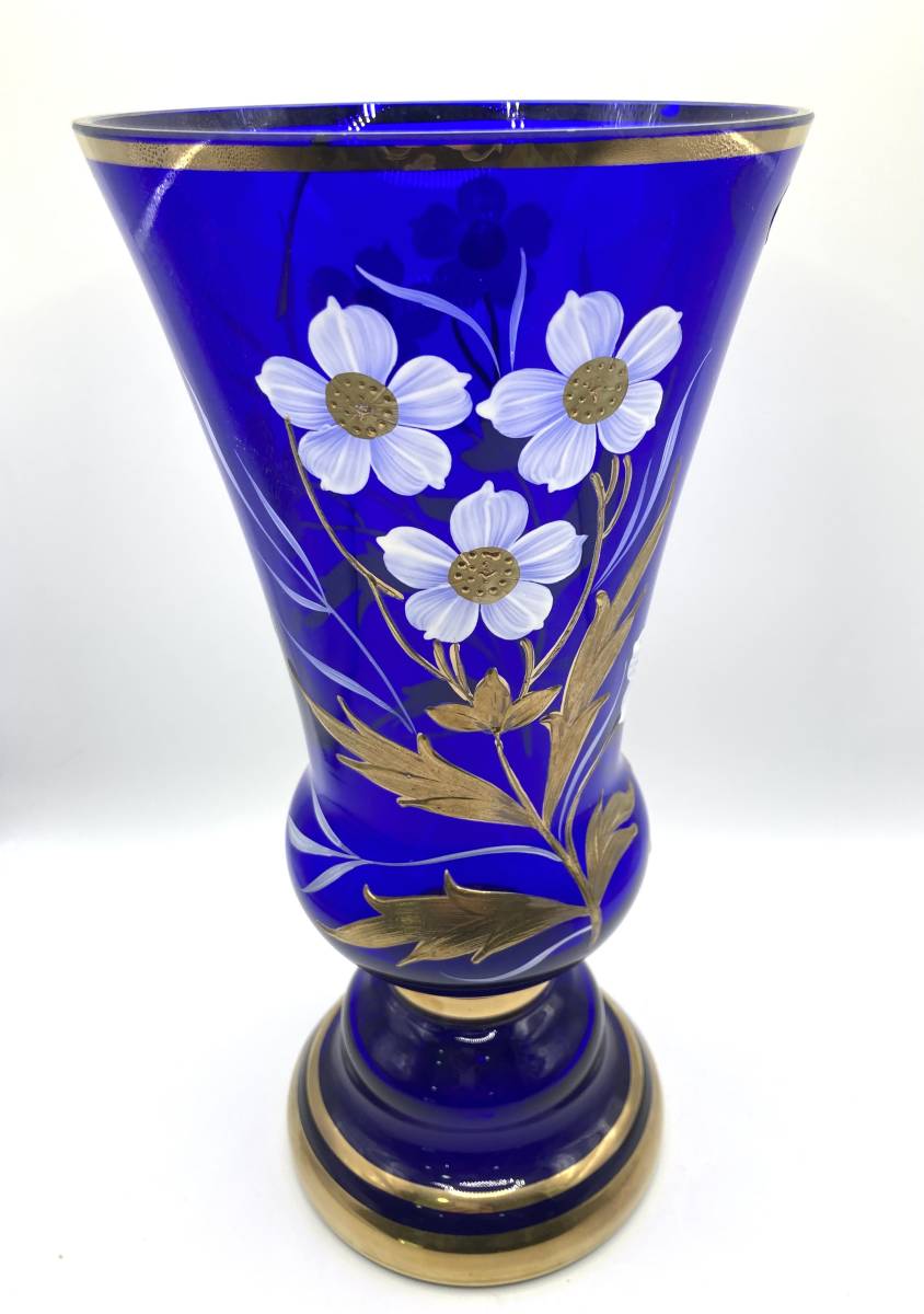 【GT6386】最終1円～! BOHEMIA Crystalex 青 ブルー 花瓶 /BOHEMIA Crystal 透明 花瓶 2点まとめ ボヘミア クリスタル クリスタレックス_画像4
