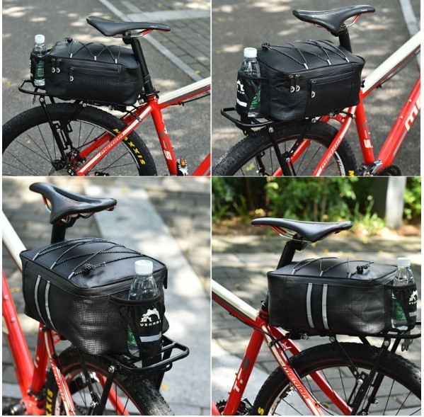 自転車サイドバッグ リアバッグ 自転車バッグ 自転車用荷物バッグ 大容量 耐水PU素材 反射テープ_画像5