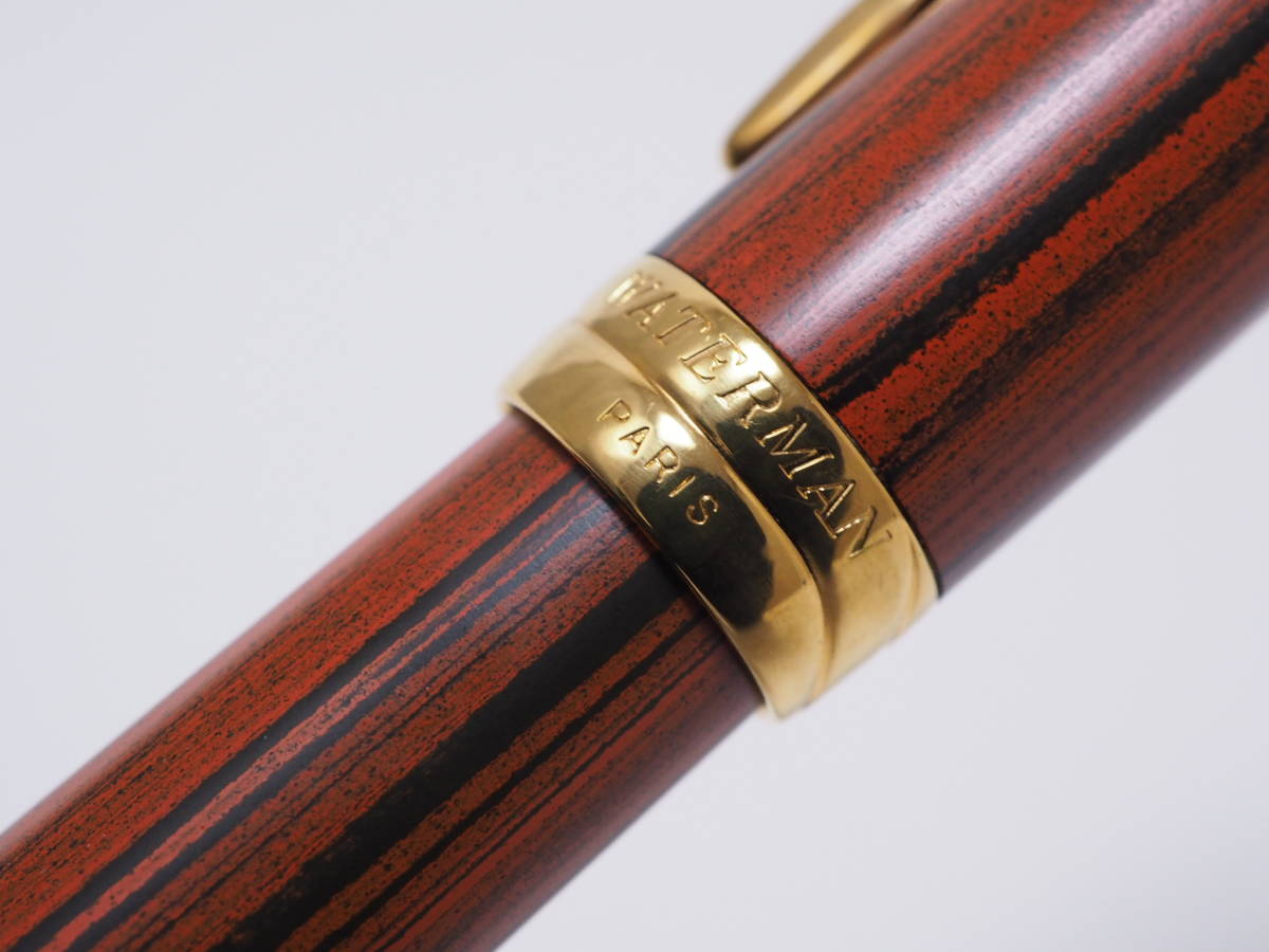 ★【希少】ウォーターマン リエゾン エボナイト 18K-750 万年筆★WATERMAN 木目調 マーブルエボナイト 生産終了品_画像9